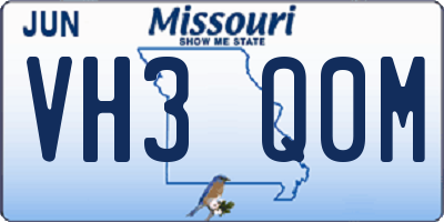 MO license plate VH3Q0M