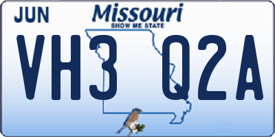 MO license plate VH3Q2A