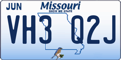 MO license plate VH3Q2J