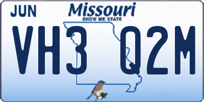 MO license plate VH3Q2M