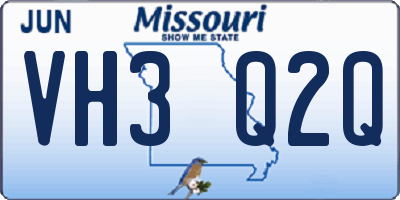 MO license plate VH3Q2Q