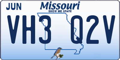 MO license plate VH3Q2V