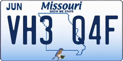 MO license plate VH3Q4F