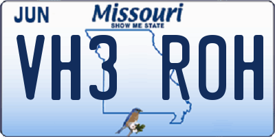 MO license plate VH3R0H