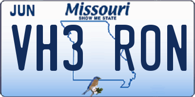 MO license plate VH3R0N