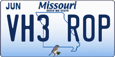 MO license plate VH3R0P