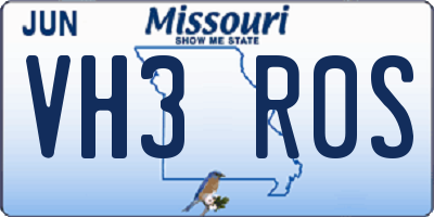 MO license plate VH3R0S