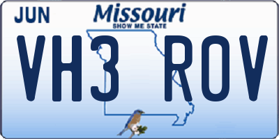 MO license plate VH3R0V
