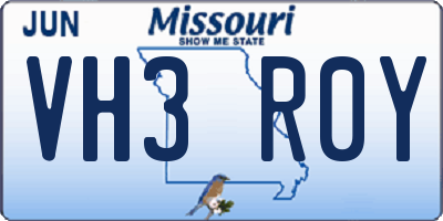 MO license plate VH3R0Y