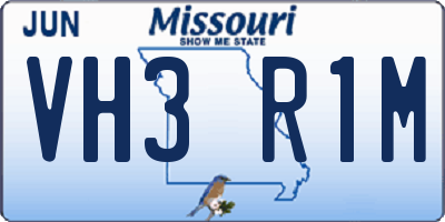 MO license plate VH3R1M