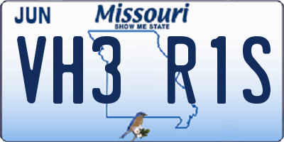 MO license plate VH3R1S