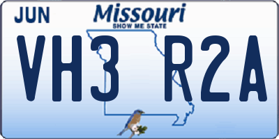 MO license plate VH3R2A
