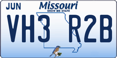 MO license plate VH3R2B