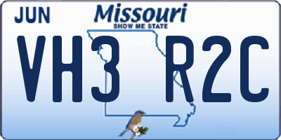 MO license plate VH3R2C