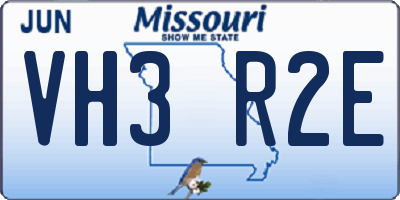 MO license plate VH3R2E