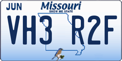 MO license plate VH3R2F