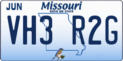 MO license plate VH3R2G