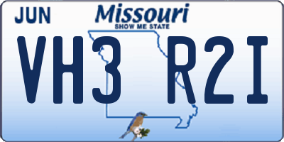 MO license plate VH3R2I