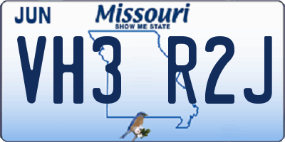 MO license plate VH3R2J