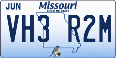 MO license plate VH3R2M