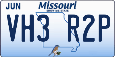 MO license plate VH3R2P