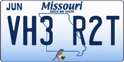 MO license plate VH3R2T