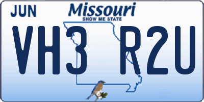 MO license plate VH3R2U