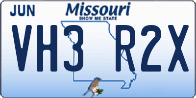 MO license plate VH3R2X