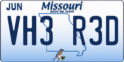 MO license plate VH3R3D