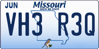 MO license plate VH3R3Q