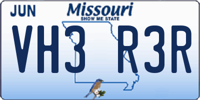MO license plate VH3R3R