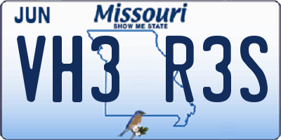 MO license plate VH3R3S