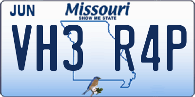 MO license plate VH3R4P