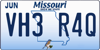 MO license plate VH3R4Q