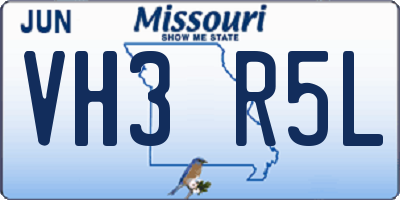 MO license plate VH3R5L