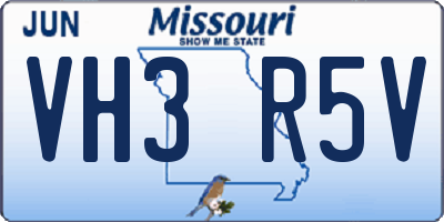 MO license plate VH3R5V