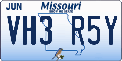 MO license plate VH3R5Y