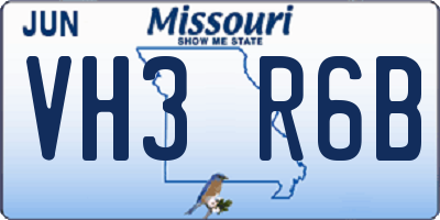 MO license plate VH3R6B