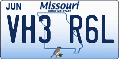 MO license plate VH3R6L