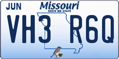 MO license plate VH3R6Q