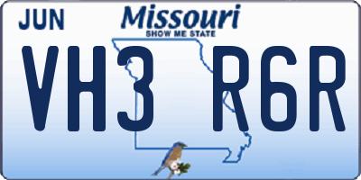 MO license plate VH3R6R
