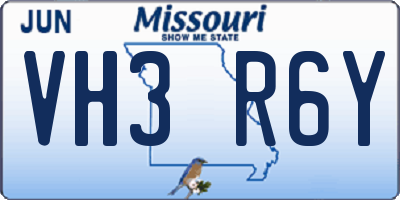 MO license plate VH3R6Y
