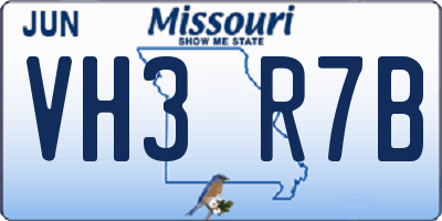 MO license plate VH3R7B