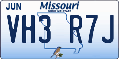 MO license plate VH3R7J