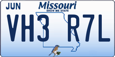 MO license plate VH3R7L