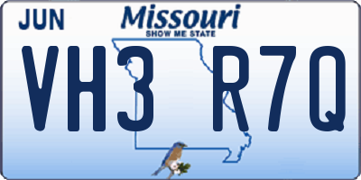 MO license plate VH3R7Q