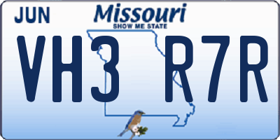 MO license plate VH3R7R