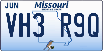 MO license plate VH3R9Q