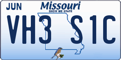 MO license plate VH3S1C
