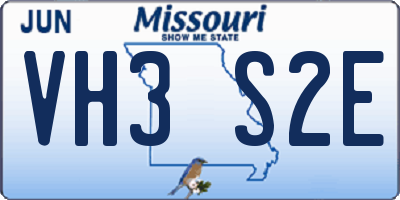 MO license plate VH3S2E
